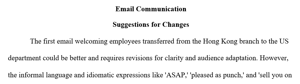 A brief company email welcoming employees