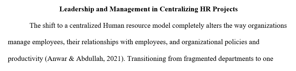Approach to leading and managing your HR project