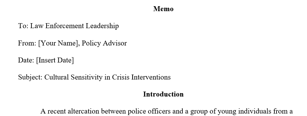 Cultural Sensitivity in Crisis Intervention
