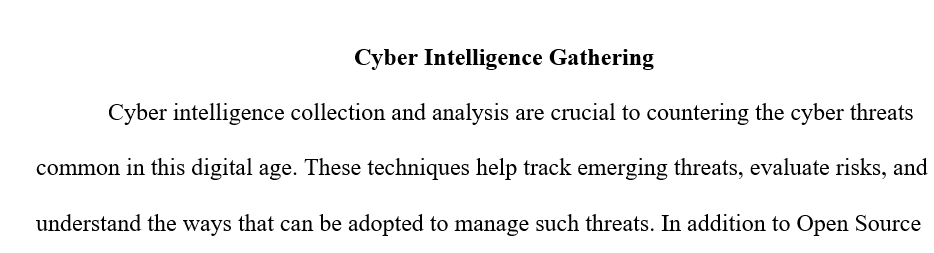 Cyber intelligence collection and analysis techniques