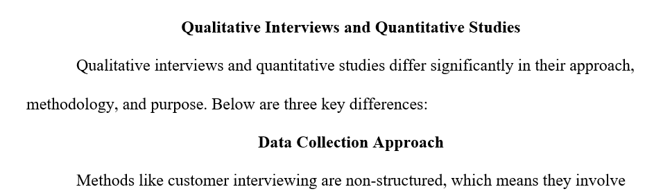 Differences between qualitative interviews and quantitative studies