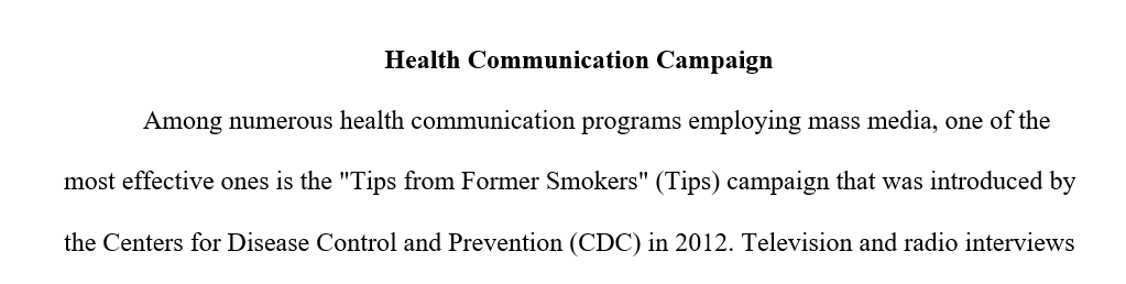 Effective health communication program using mass media
