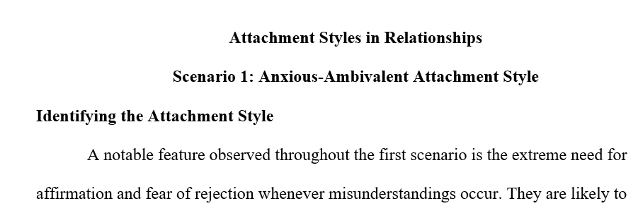 Identify an attachment style