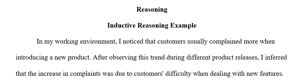 Inductive reasoning and deductive reasoning