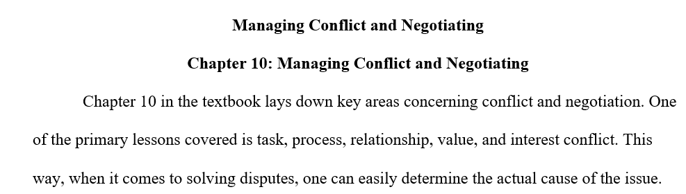 Managing Conflict and Negotiating