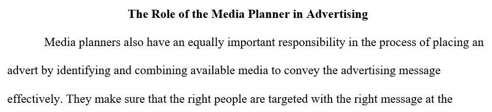Planning and buying media for advertising