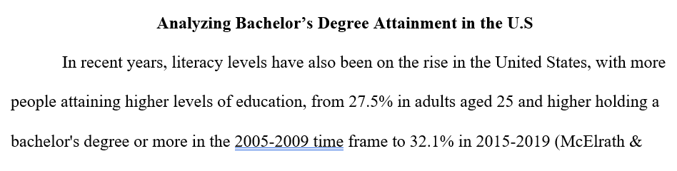 Review the educational trends within the secondary data