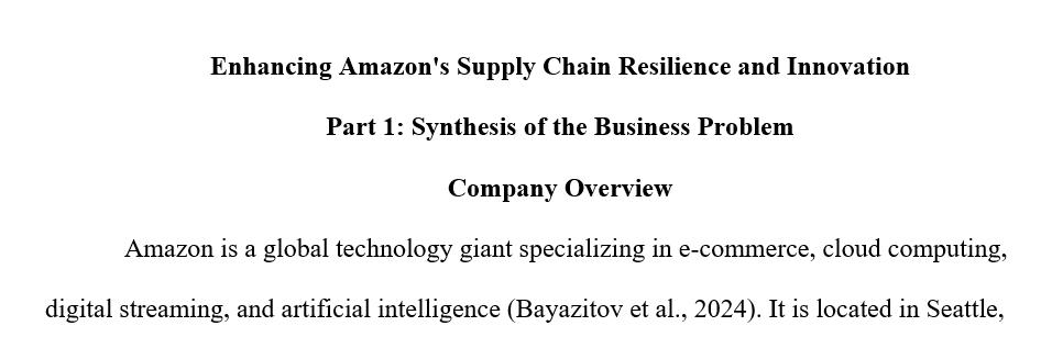 Synthesize the business problem