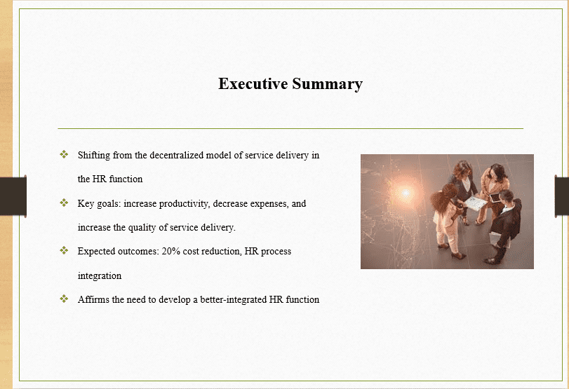 The management team report